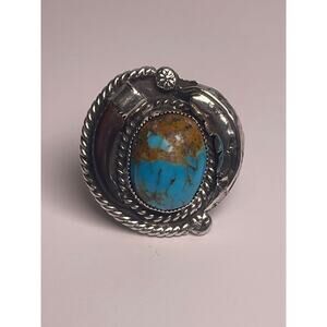 Native American Sterling Turquoise & Claw Ring Size 11.5 -  21.25g